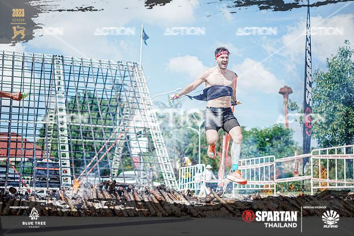 Todd jumping fire at Spartan Race