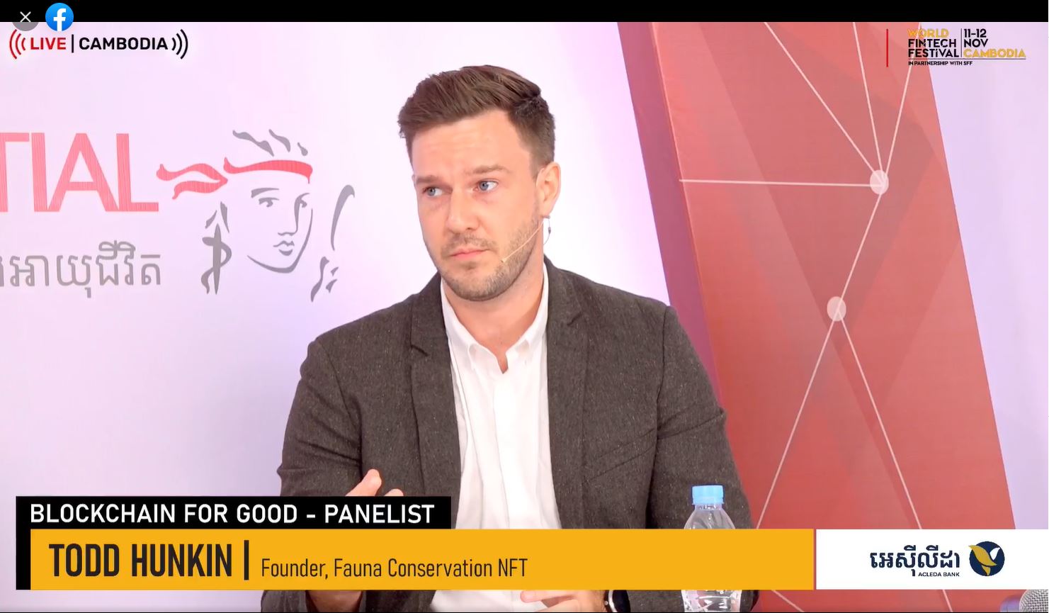 Todd Hunkin on Blockchain for Good panel at World Fintech Festival Cambodia