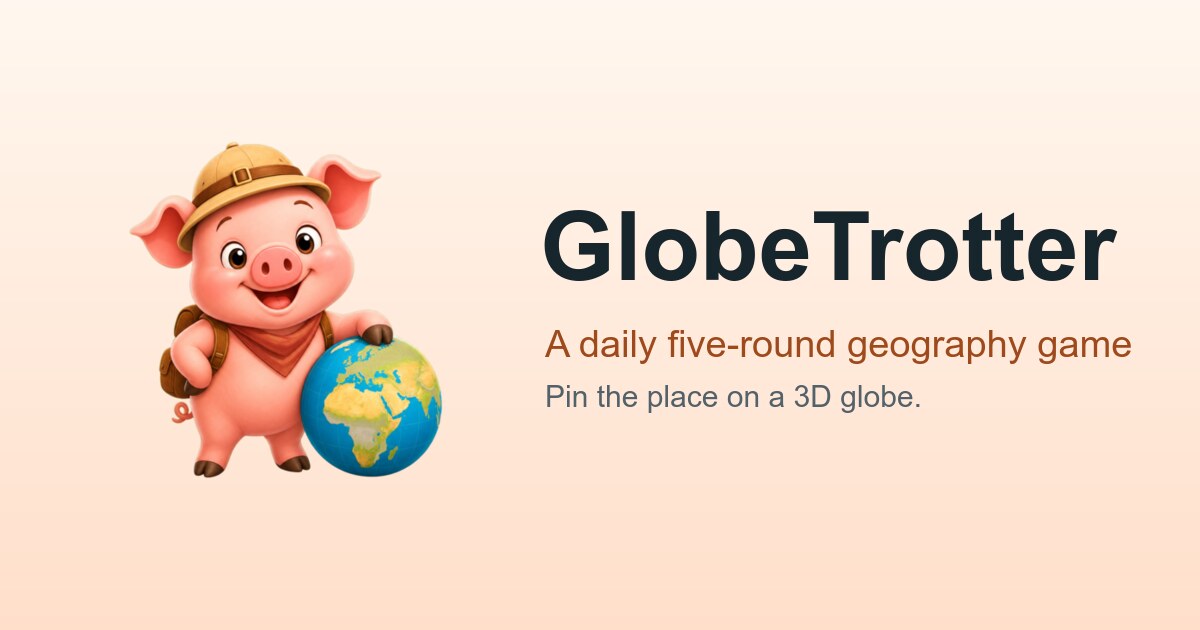 GlobeTrotter daily geography guessing game on a 3D globe