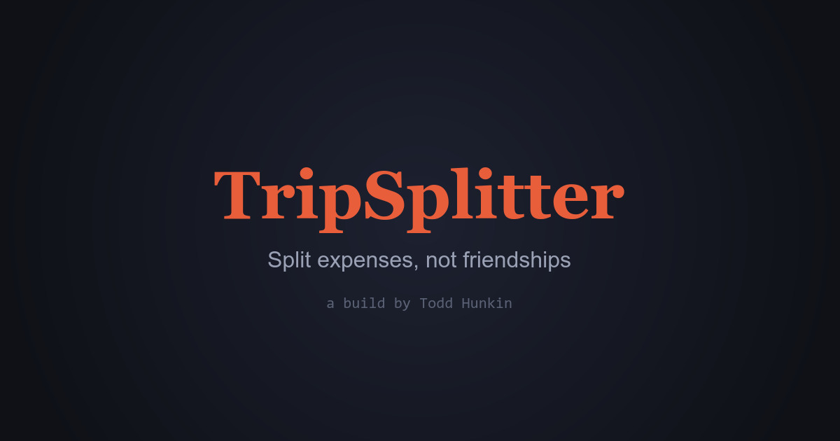 TripSplitter — a free expense splitter for trips with friends