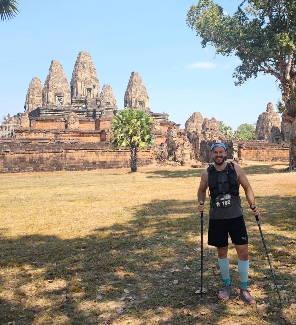 Todd Hunkin racing at Ultra Trail Angkor near Angkor Wat